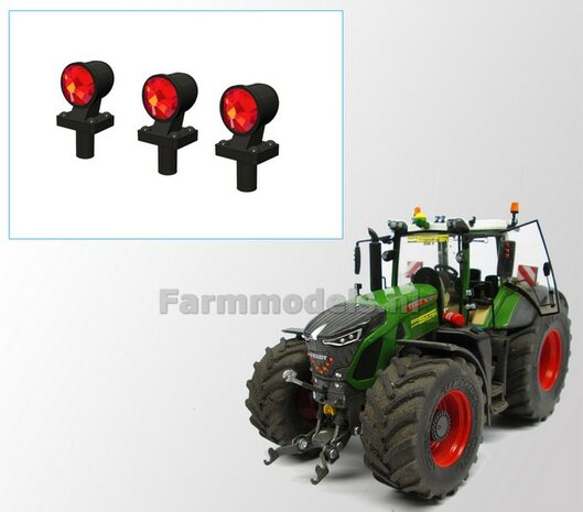 3x Top lights RED on support Version A 1:32 452083