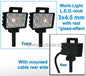 2x Work lights RECTANGLE 3x4.5 mm, 3D LED look Glass effect WITH Cable, mounting pin BOTTOM, WITH handle 1:32 462226