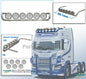 Lamp bracket Scania with 6 lamps Resin CHROME Sprayed supplied incl. 7x Spotlight Pré-Cut Decals with HIGH GLOSS effect 1:32 468662