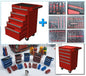 Tool trolley RED with 5 separate drawers, hand-painted NARROW VERSION supplied incl. 6 separate tool sticker sheets 1:32 820156