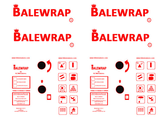 DEC10 2 pcs Boxes of Bale Wrap Spare Decals Only 1:32 Scale by HLT