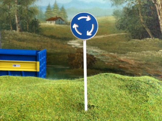 FBS01 Road Sign Post Roundabout 1:32 Scale by Minia-Cn