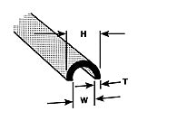 HRC-6 Plastruct - Half Round Tube 7.9mm
