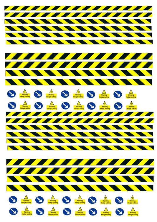 DEC03 Self-adhesive hedge cutter set yellow decals 1:32 Scale by HLT