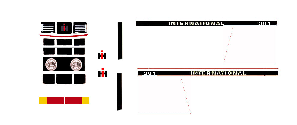 IH INTERNATIONAL 384 REPLACEMENT DECALS