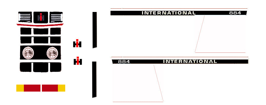 I H INTERNATIONAL 884 REPLACEMENT DECALS