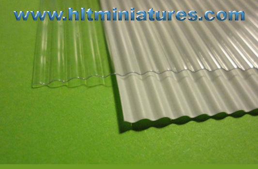 Corrugated White/Clear Shed Iron/Tin/Metal Roof Sheet Corrugated A3 Size Plastic 1:32 Scale by Minia-CN MCD-050 A/B