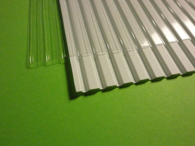 Box Corrugated White/Clear Shed Roof/Cladding Sheet Plastic 1:32 Scale by Minia-CN MCD-051-A/B
