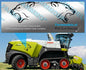 Claas Jaguar head sticker black on transparent foil 41x30 mm Pré-Cut Decals 1:32 Farmmodels.nlPCD-CL-909350