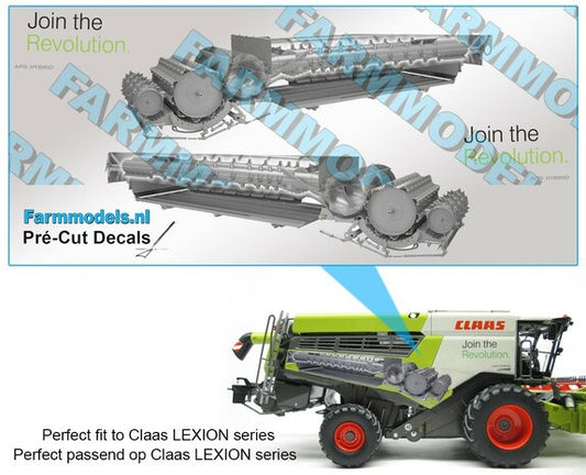Claas Lexion TT join the revolution stickers, Suitable for Marge Models and Wiking Lexion Series, Pré-Cut Decals 1:32 PCD-CL-950200