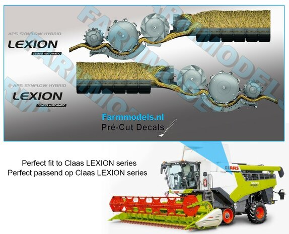 Claas LEXION CEMOS AUTOMATIC decals, Suitable for Marge Models Lexion Series , Pré-Cut Decals 1:32 PCD-CL-950250