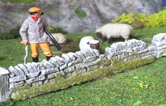 1 x Grey Section Damaged Premier Low Roadside Dry Stone Wall Any Scale PW1DAM