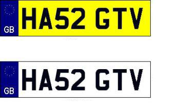 DEC05 Self-adhesive Standard Number Plate Decals Any Scale by HLT