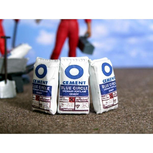 WM004 3 x Cement Sacks 1:32 Scale by HLT Miniatures