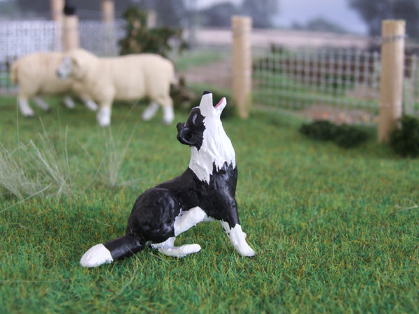 WMA13 Border Collie Dog Barking Badger by HLT Miniatures