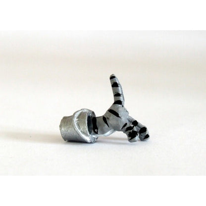 WMA06B Black/Ginger/Tortoiseshell/Silver Tabby Cat standing with Bucket by HLT