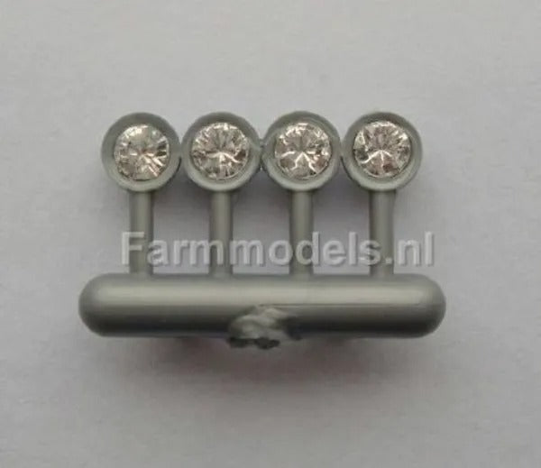 4 x Work Lights with Grey Bracket Truck Cab, Tractor etc 1:32 Scale by Artisan 32 468030
