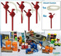 5x HAND PUMP + TRANSPARENT PIPE Ø1.5mm. Hand pump Resin, DEEP RED (Krampe red) Delivered sprayed 1:32 421027