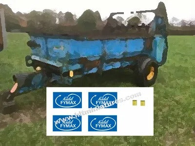4 x Kidd Fymax Muck Spreader Adhesive Decals 1:32 Scale (DEC42)